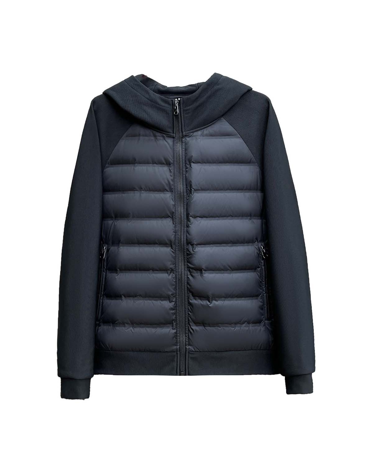 Fashionable Versatile Knit and Quilted Goose Down Jacket-d60111